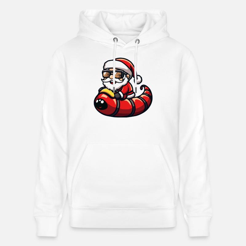 ver Père Noël dessin animé - Sweat à capuche bio CRUISER Stanley/Stella Unisexe - blanc