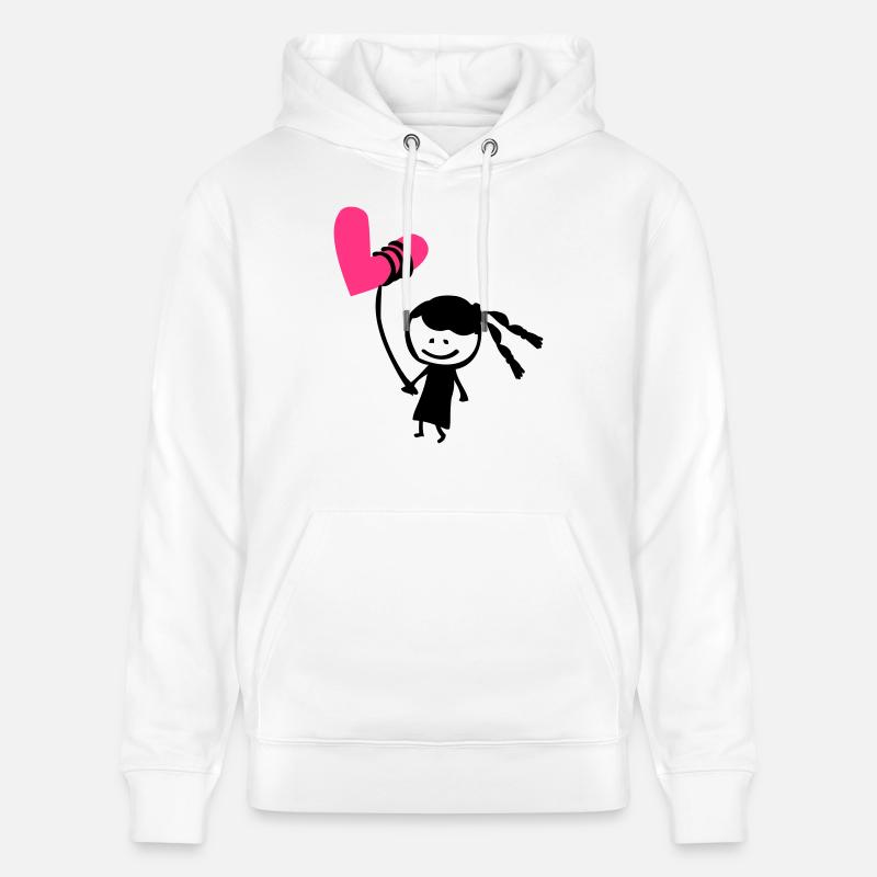 Kleines Mädchen mit Herzballon - Stanley/Stella Unisex Bio-Hoodie CRUISER  - Weiß