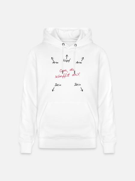 Opa du schaffst das - Stanley/Stella Unisex Bio-Hoodie CRUISER  - Weiß