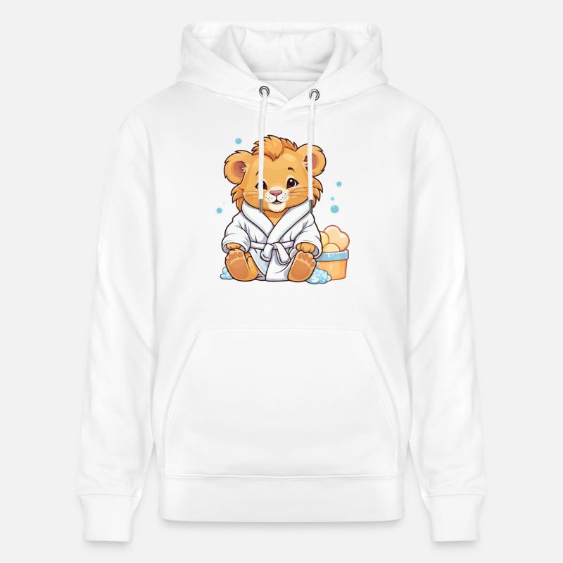 Bébé lion se baigne - Sweat à capuche bio CRUISER Stanley/Stella Unisexe - blanc