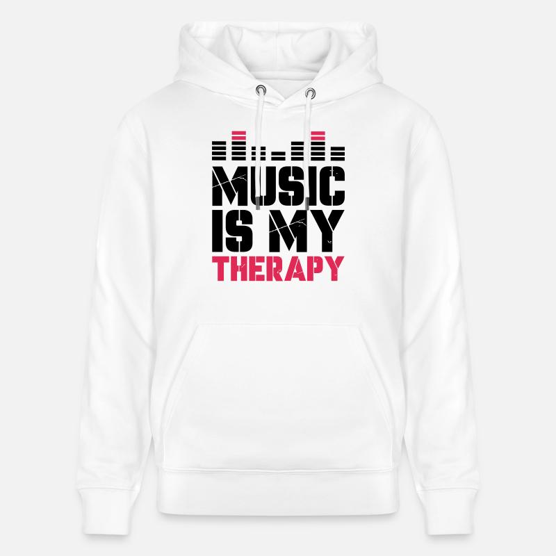 La musique est ma thérapie - Sweat à capuche bio CRUISER Stanley/Stella Unisexe - blanc