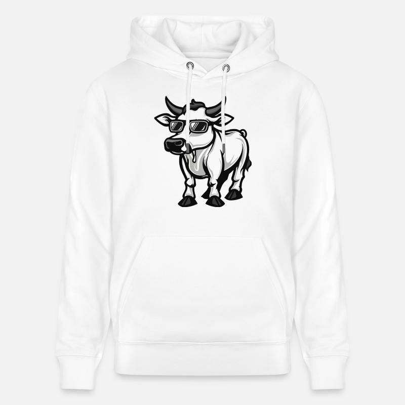 Vache Cool Bande Dessinée - Sweat à capuche bio CRUISER Stanley/Stella Unisexe - blanc