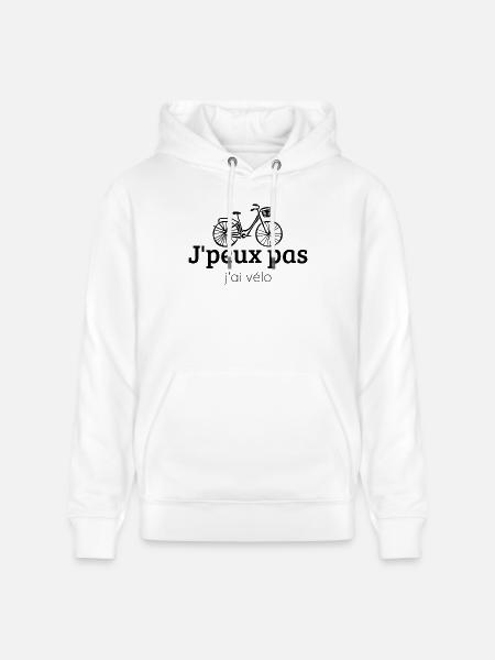 J'AI VÉLO - Sweat à capuche bio CRUISER Stanley/Stella Unisexe - blanc