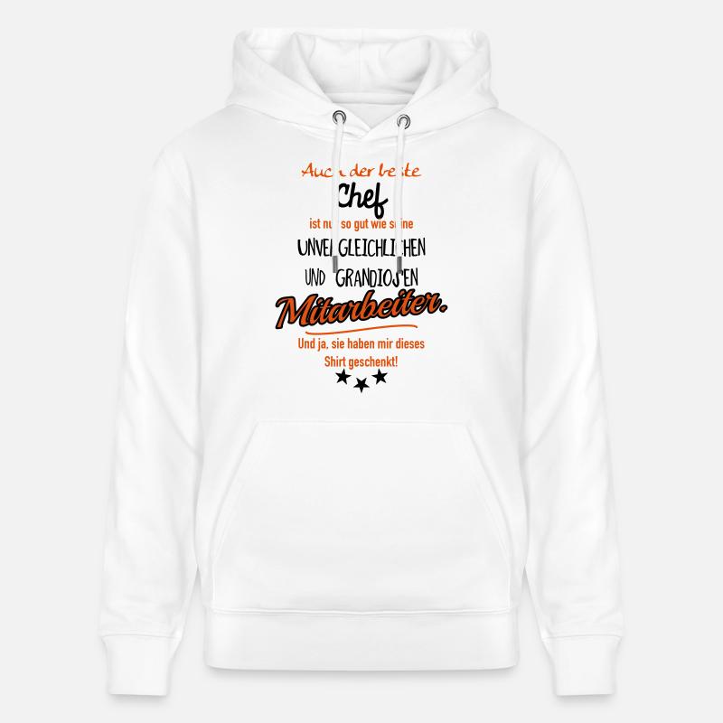 bester Chef grandiose Mitarbeiter - Stanley/Stella Unisex Bio-Hoodie CRUISER  - Weiß