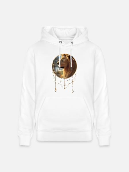 Awesome lion at sunset - Stanley/Stella CRUISER Unisex Organic Hoodie - white