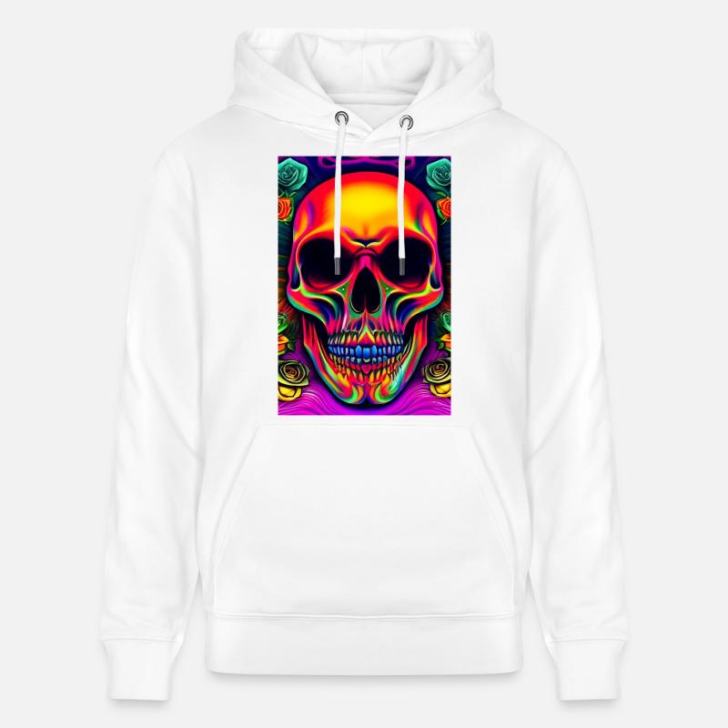 Crâne abstrait - Sweat à capuche bio CRUISER Stanley/Stella Unisexe - blanc