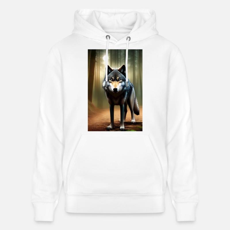 Loup dans la forêt - Sweat à capuche bio CRUISER Stanley/Stella Unisexe - blanc
