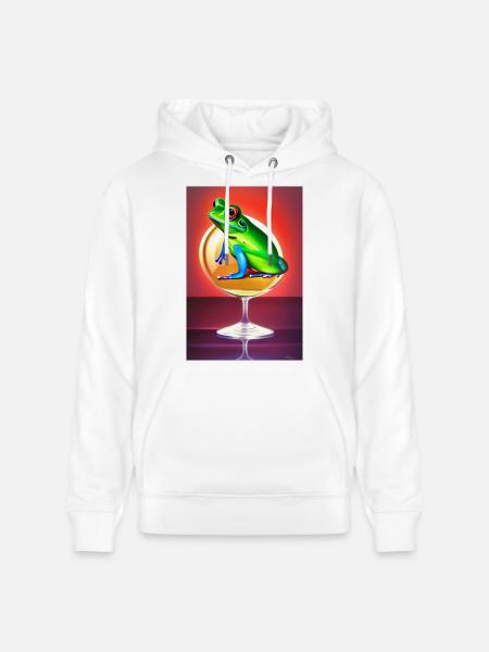 Frosch auf Glas - Stanley/Stella Unisex Bio-Hoodie CRUISER  - Weiß