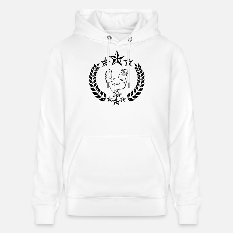 Poulet blanc avec étoiles - Sweat à capuche bio CRUISER Stanley/Stella Unisexe - blanc