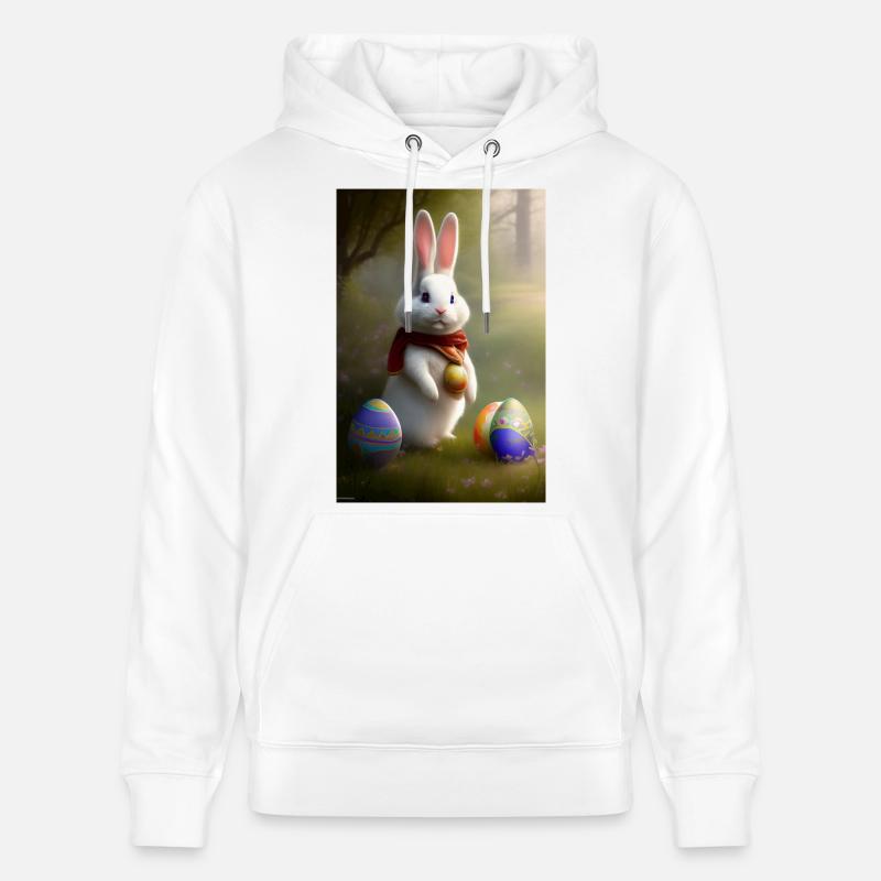 Osterhase mit Oster Eier - Stanley/Stella Unisex Bio-Hoodie CRUISER  - Weiß