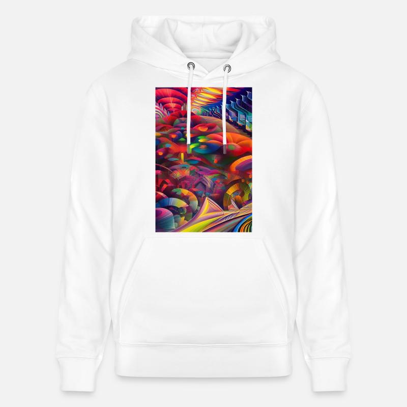 Art abstrait - Sweat à capuche bio CRUISER Stanley/Stella Unisexe - blanc