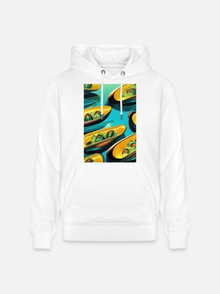 Mussels - Stanley/Stella CRUISER Unisex Organic Hoodie - white