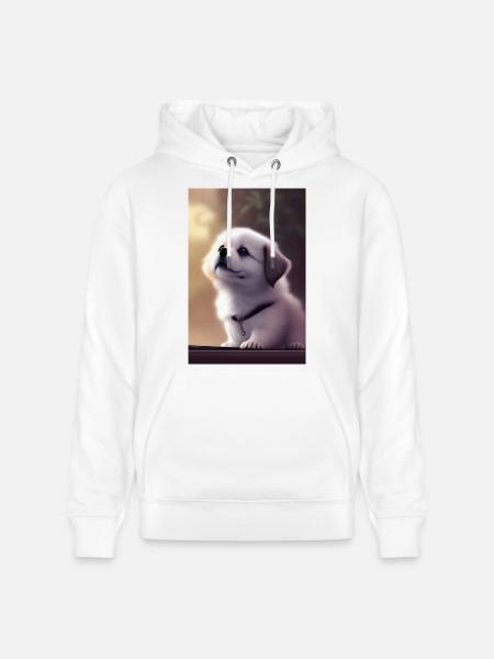 Bébé chien - Sweat à capuche bio CRUISER Stanley/Stella Unisexe - blanc