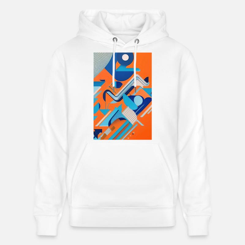 Art abstrait - Sweat à capuche bio CRUISER Stanley/Stella Unisexe - blanc