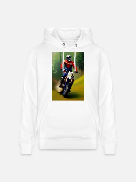 Motocross Riding - Stanley/Stella CRUISER Unisex Organic Hoodie - white