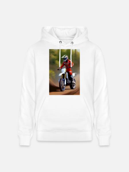 Motocross Riding - Stanley/Stella CRUISER Unisex Organic Hoodie - white