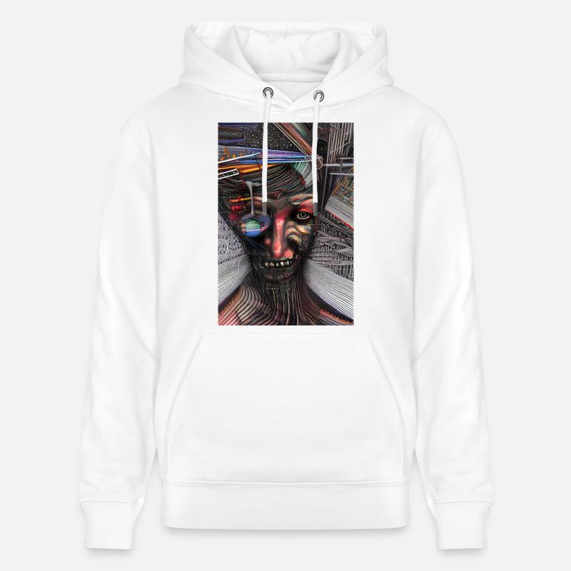 Art abstrait - Sweat à capuche bio CRUISER Stanley/Stella Unisexe - blanc