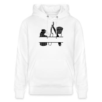 Shaving cream, knife and brush, logo shaving - Stanley/Stella CRUISER Unisex Organic Hoodie - white - Front - Alina (178cm) & Michal (187cm)