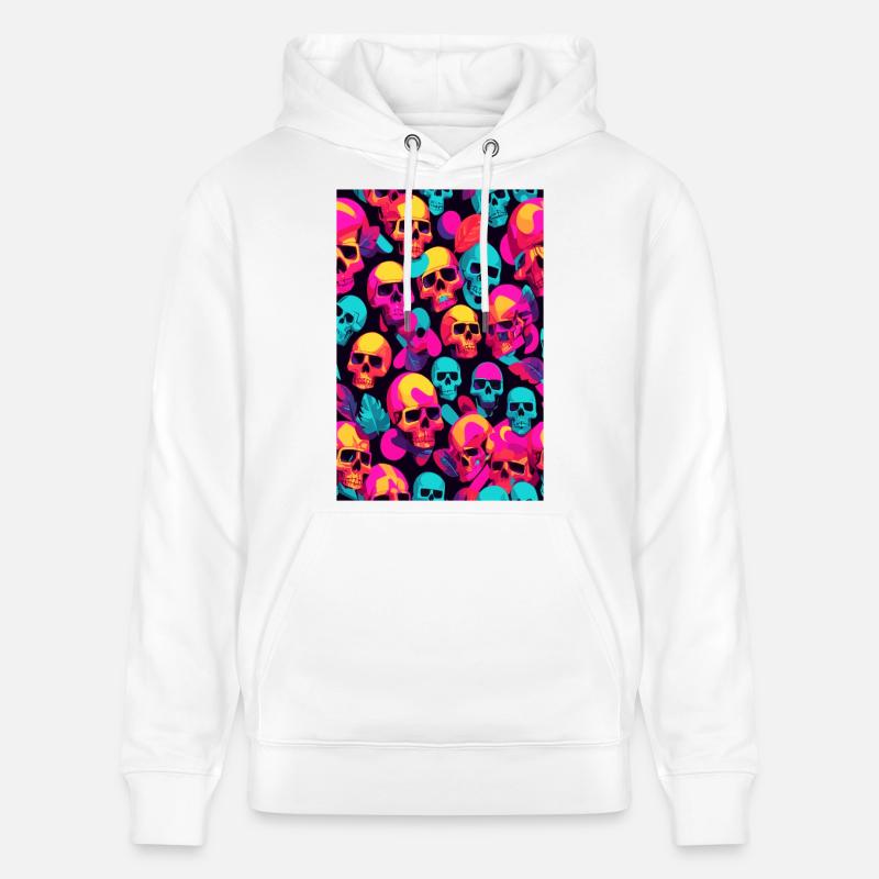 Neon Totenköpfe - Stanley/Stella Unisex Bio-Hoodie CRUISER  - Weiß