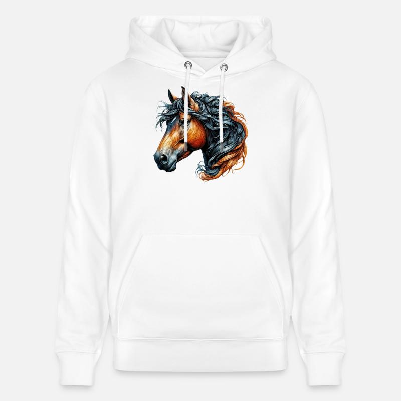Cheval - Sweat à capuche bio CRUISER Stanley/Stella Unisexe - blanc
