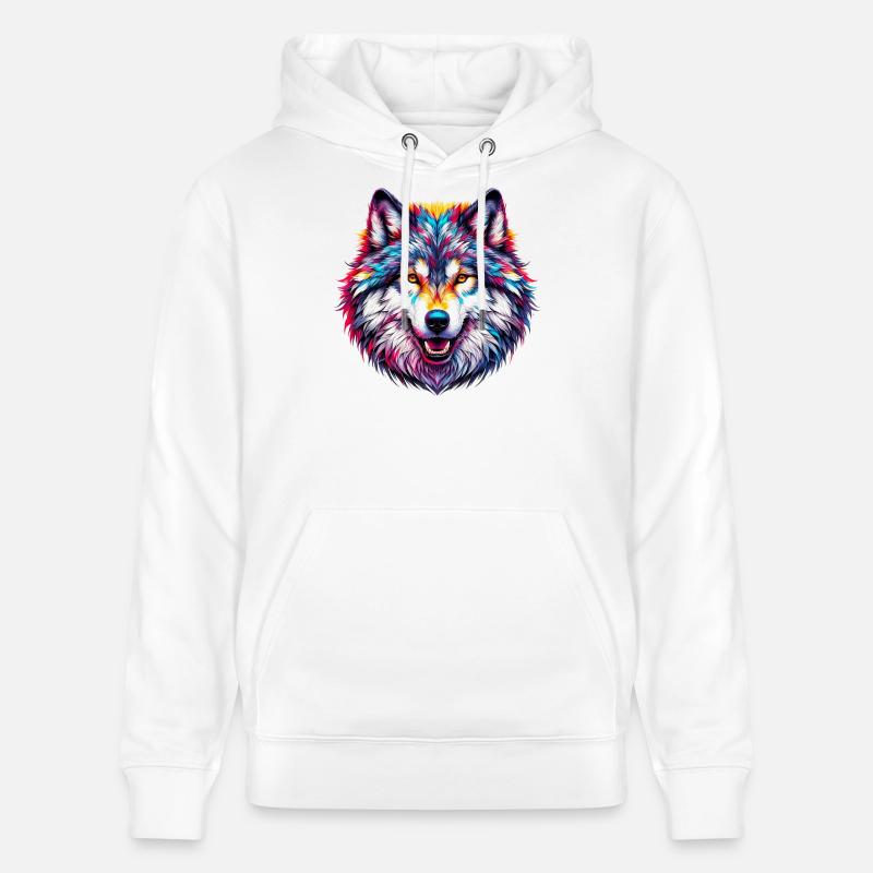 Loup - Sweat à capuche bio CRUISER Stanley/Stella Unisexe - blanc