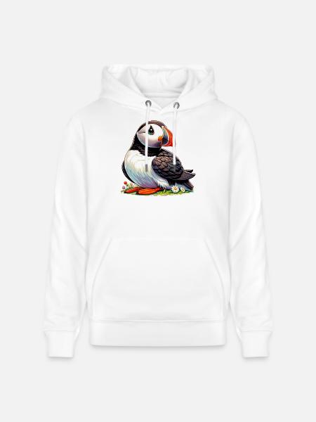 Puffin - Stanley/Stella CRUISER Unisex Organic Hoodie - white