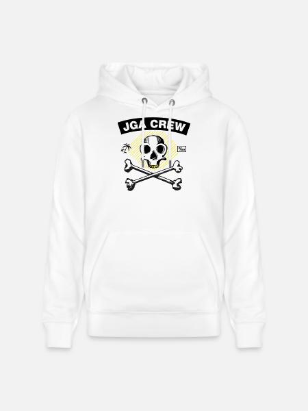 JGA Crew - Skull and Bones - Stanley/Stella Unisex Bio-Hoodie CRUISER - Weiß