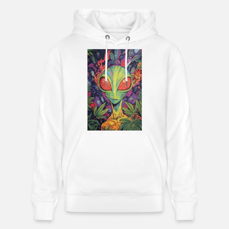 Jungle néon extraterrestre psychédélique - Sweat à capuche bio CRUISER Stanley/Stella Unisexe - blanc