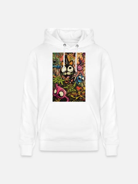 Buntes Comic-Monster Graffiti - Stanley/Stella Unisex Bio-Hoodie CRUISER - Weiß