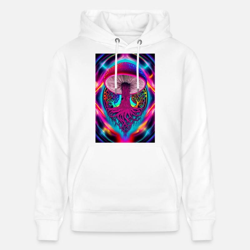 Champignon psychédélique - Sweat à capuche bio CRUISER Stanley/Stella Unisexe - blanc