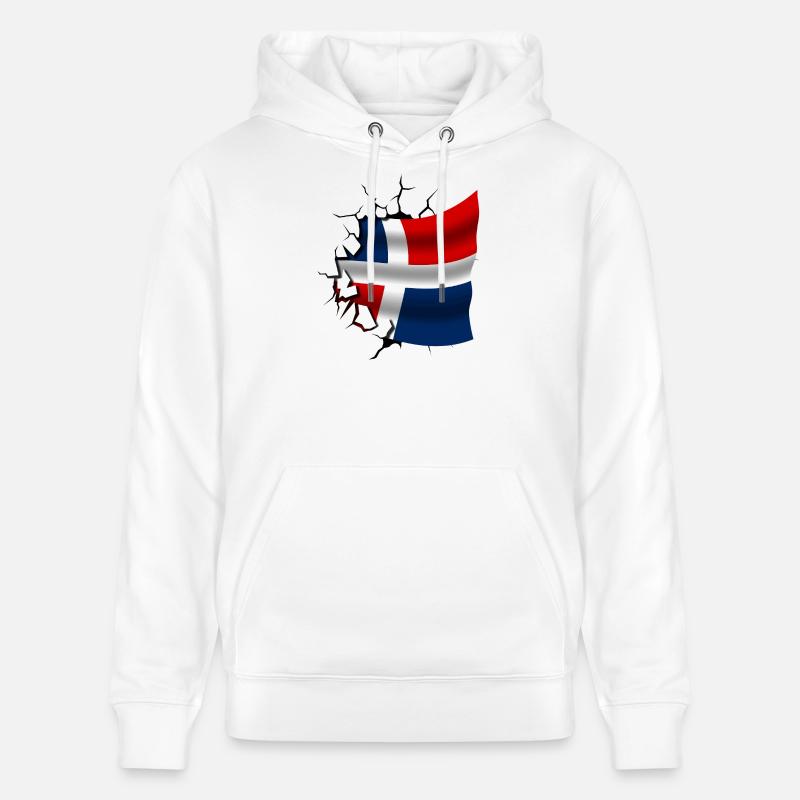 Drapeau de la République dominicaine - Sweat à capuche bio CRUISER Stanley/Stella Unisexe - blanc