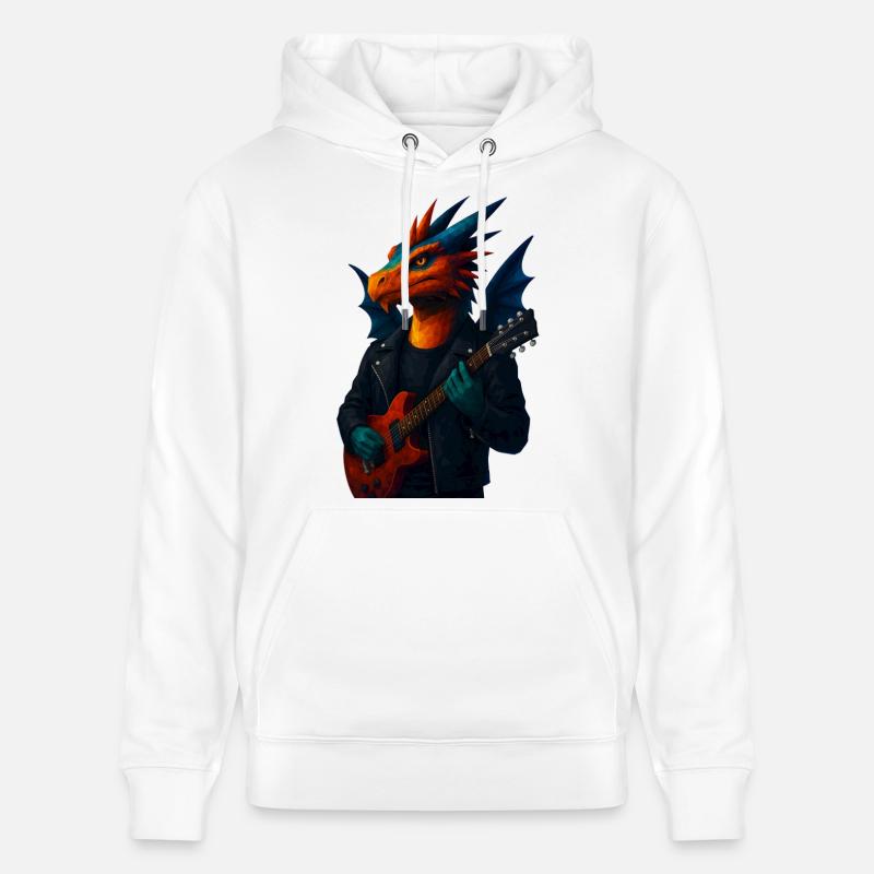 WPAP Style Animals - Guitariste Dragon - Sweat à capuche bio CRUISER Stanley/Stella Unisexe - blanc