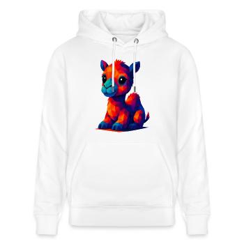 WPAP polygone Kawaii animaux style bébé dromadaire chameau - Sweat à capuche bio CRUISER Stanley/Stella Unisexe - blanc - Devant - Alina (178cm) & Michal (187cm)