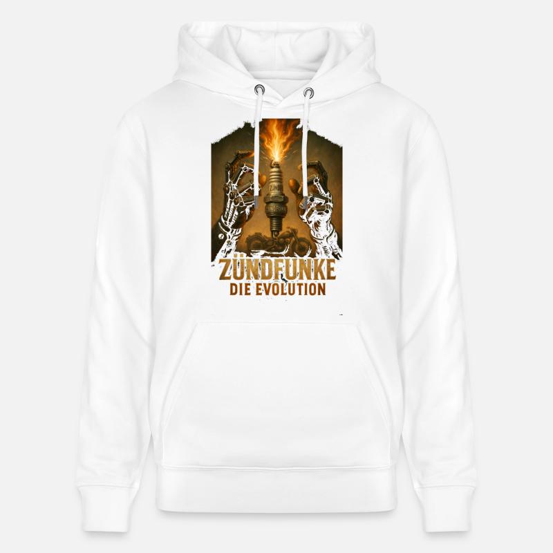 ZÜNDFUNKE – L’évolution - Sweat à capuche bio CRUISER Stanley/Stella Unisexe - blanc