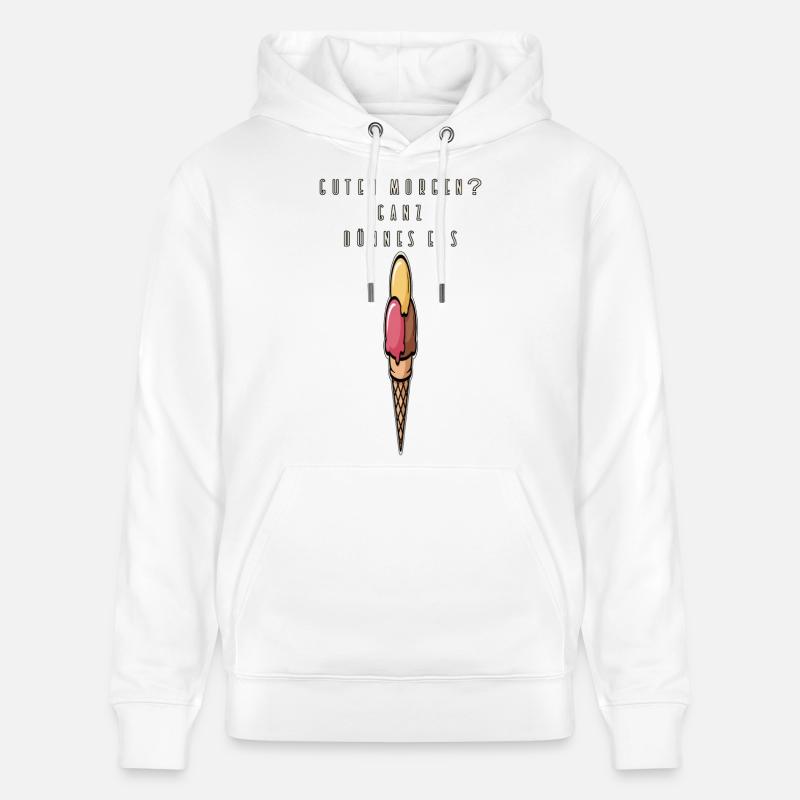 Bonjour ? Glace très fine - Sweat à capuche bio CRUISER Stanley/Stella Unisexe - blanc