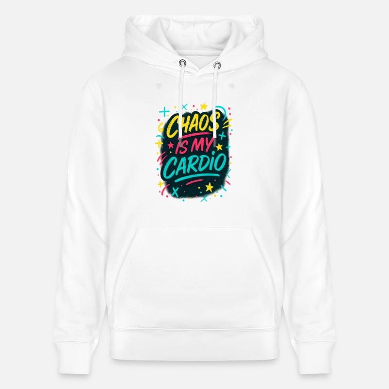 Le chaos est mon Cardio - Sweat à capuche bio CRUISER Stanley/Stella Unisexe - blanc
