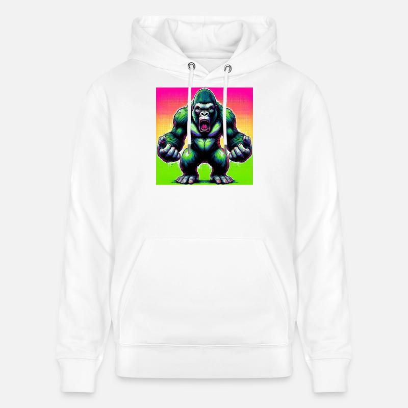 gorille - Sweat à capuche bio CRUISER Stanley/Stella Unisexe - blanc