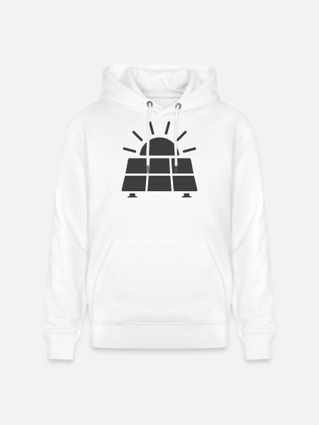 Solar Panel Energy Line Icon - Stanley/Stella CRUISER Unisex Organic Hoodie - white