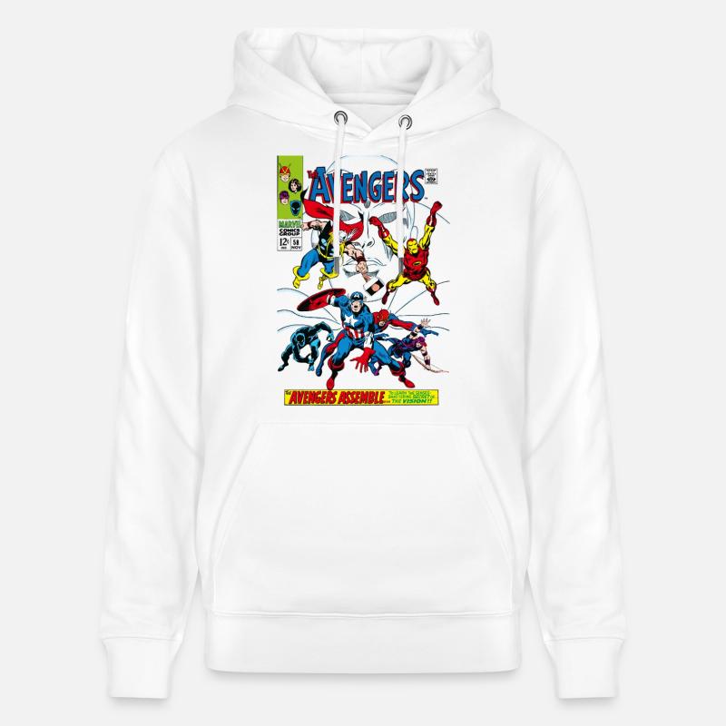 Avengers Comic Superhelden Assemble - Stanley/Stella Unisex Bio-Hoodie CRUISER  - Weiß