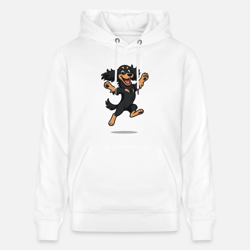 Hüpfender Cartoon Cocker Spaniel - Stanley/Stella Unisex Bio-Hoodie CRUISER - Weiß