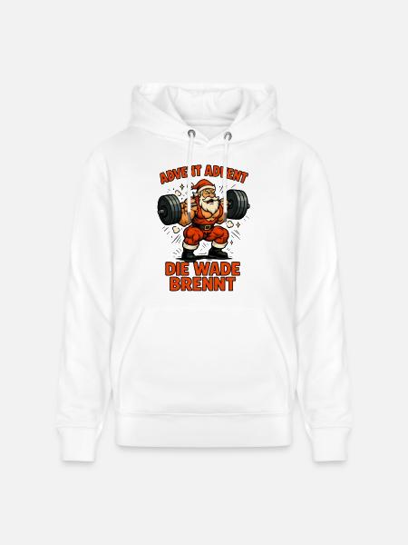 Advent Advent die Wade brennt - Stanley/Stella Unisex Bio-Hoodie CRUISER  - Weiß