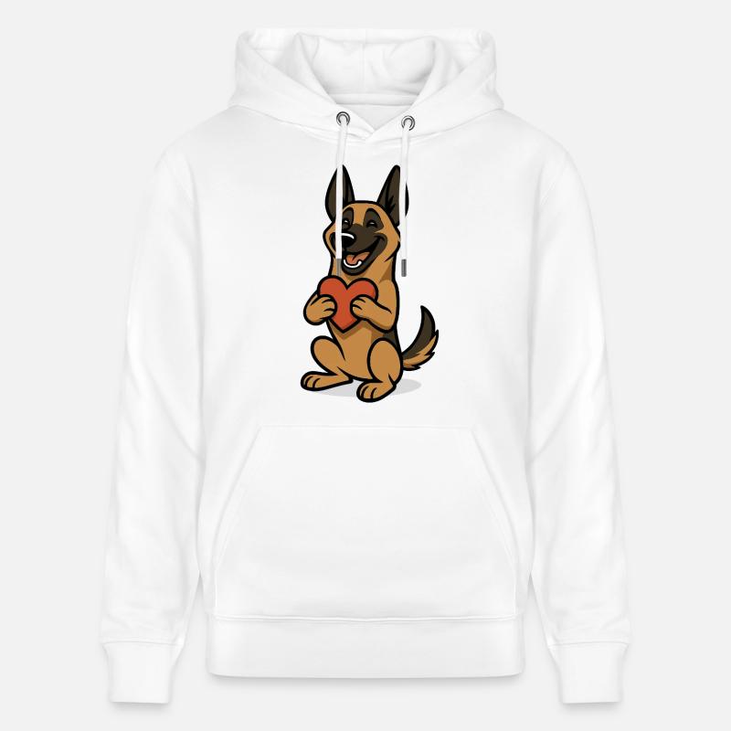 Malinois avec Heart Comic - Sweat à capuche bio CRUISER Stanley/Stella Unisexe - blanc