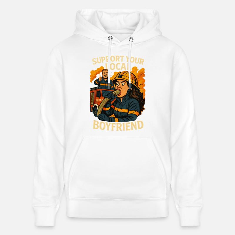 Soutenez votre ami pompier - Sweat à capuche bio CRUISER Stanley/Stella Unisexe - blanc