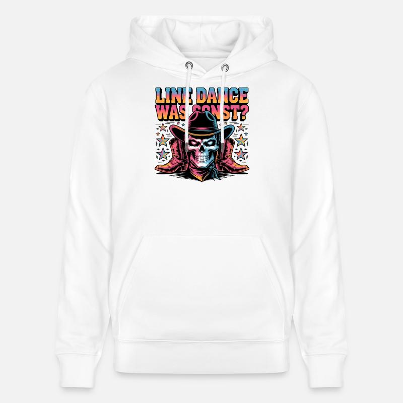 Cowboy en Ligne de Crâne - Sweat à capuche bio CRUISER Stanley/Stella Unisexe - blanc