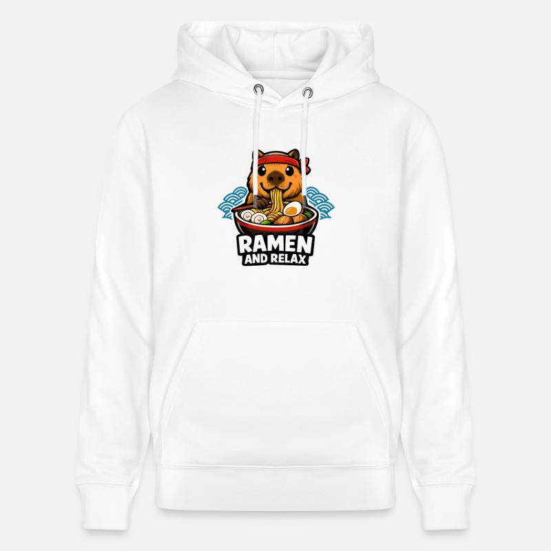 Ramen and Relax Capybara - Stanley/Stella Unisex Bio-Hoodie CRUISER  - Weiß