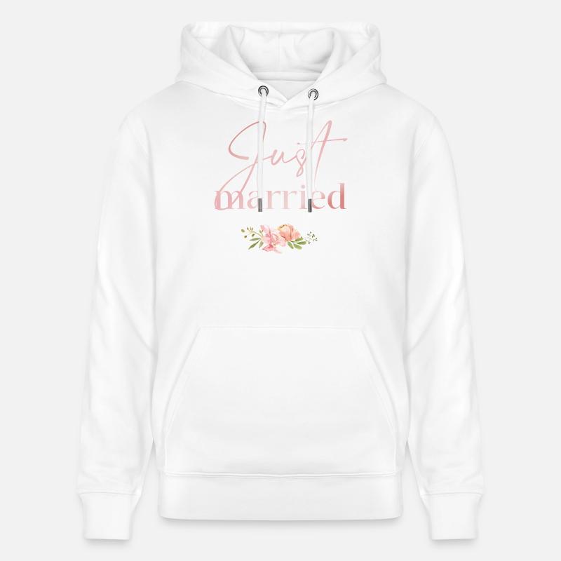 Just Married Florale Rosée - Sweat à capuche bio CRUISER Stanley/Stella Unisexe - blanc