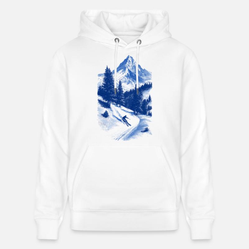 Silhouette du sommet bleu - Sweat à capuche bio CRUISER Stanley/Stella Unisexe - blanc
