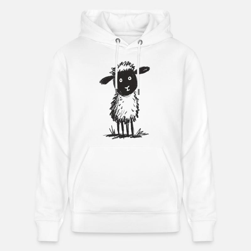 Mouton Doodle Doodle duveteux - Sweat à capuche bio CRUISER Stanley/Stella Unisexe - blanc
