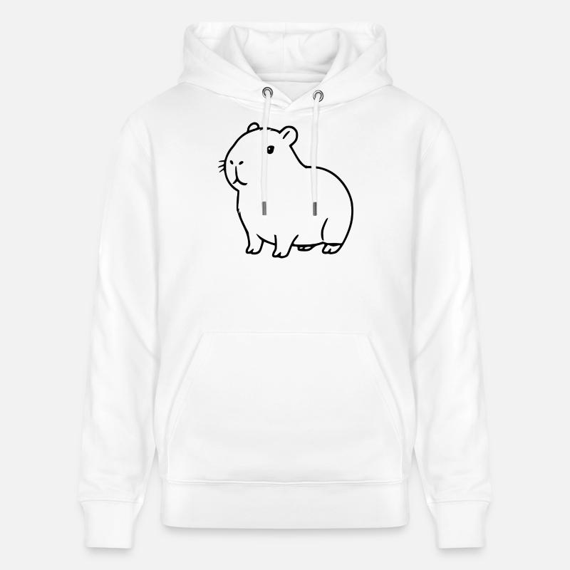 Capybara capybara noir - Sweat à capuche bio CRUISER Stanley/Stella Unisexe - blanc