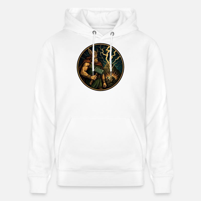 Thor avec un marteau - Sweat à capuche bio CRUISER Stanley/Stella Unisexe - blanc